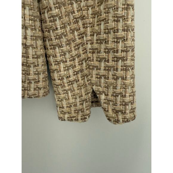 Talbots Tweed Blazer Jacket Italian Fabric Career‎ Office Beige Metallic Sz 4 - Picture 8 of 14